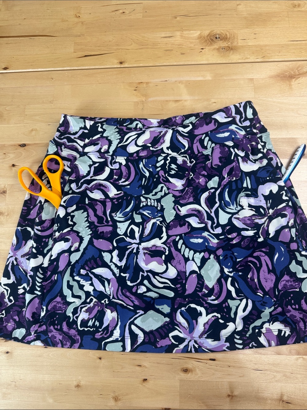 Title Nine Dream Swing Skort Hokulani Purple Blue Floral Size M - Picture 7 of 10